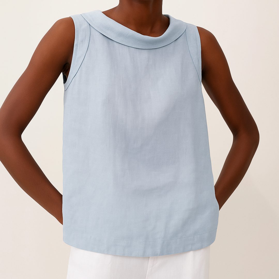 Heidi Grau Ärmellose Bluse mit Rollkragen für Damen | Eleganter Sommerfit | Alltag und Reisen - S/M/L/XL/2XL/3XL