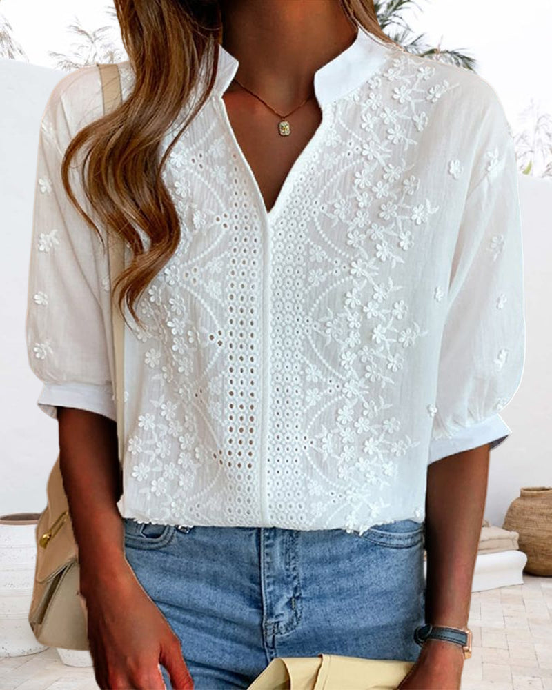 Damen Bluse Puffärmel