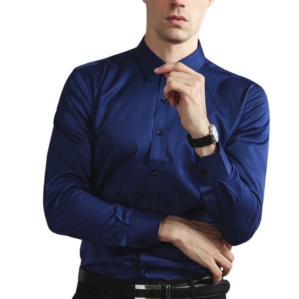 Kurt Schwarz Knitterfreies Slim-Fit Langarmhemd für Herren | Stretch und schnelltrocknend | Büro und Reisen - S-4XL