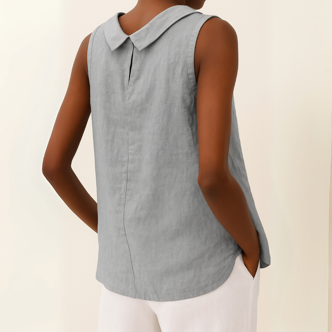 Heidi Grau Ärmellose Bluse mit Rollkragen für Damen | Eleganter Sommerfit | Alltag und Reisen - S/M/L/XL/2XL/3XL