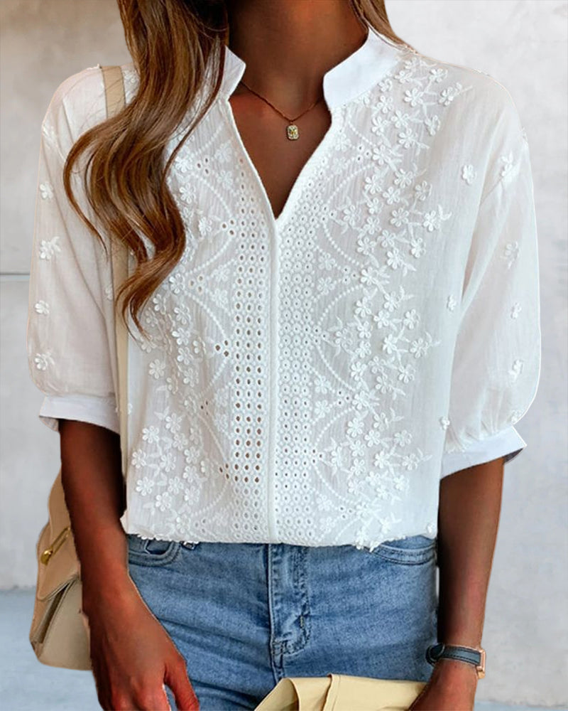 Damen Bluse Puffärmel