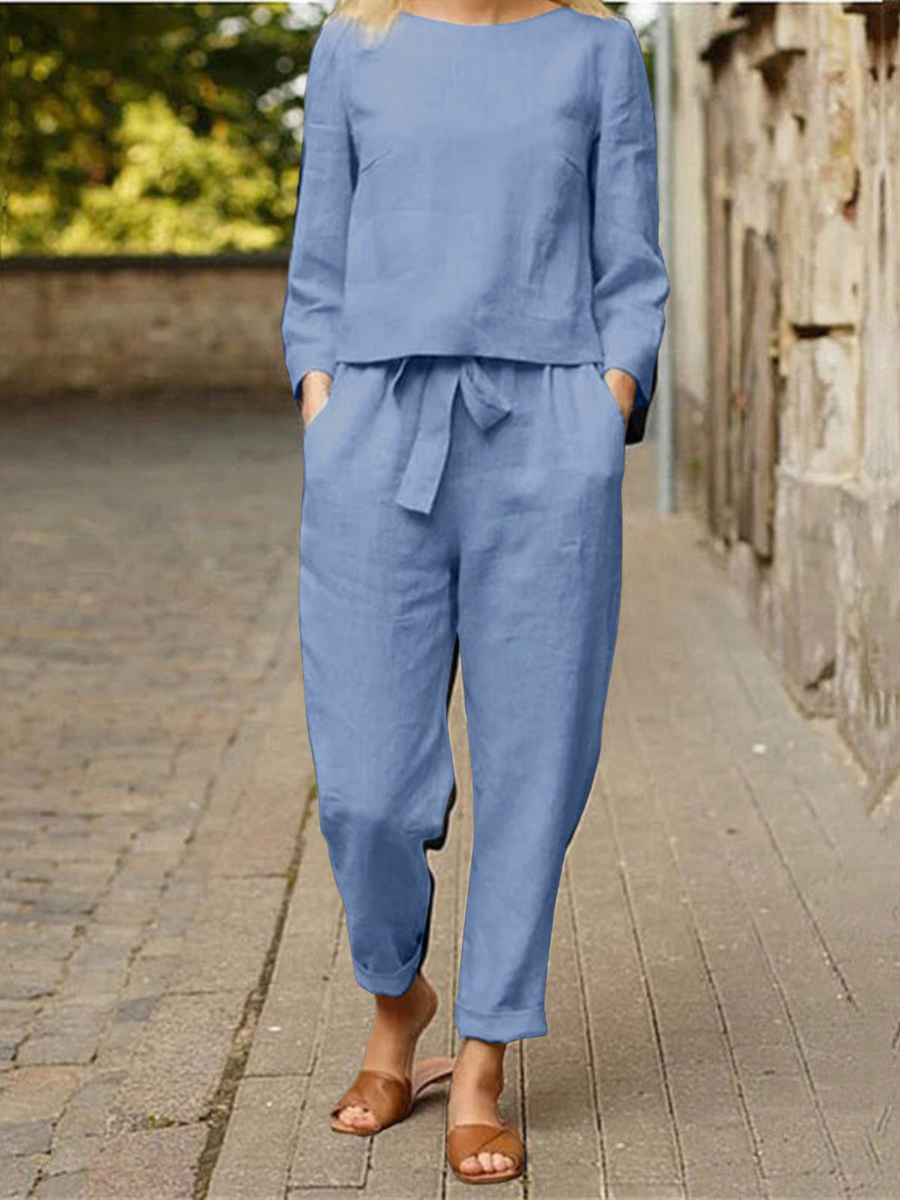 Alina Damen Leinen-Set | Atmungsaktives Polyester, Vielseitig- S-3XL