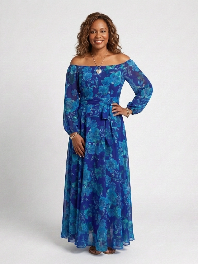 Alina Damen Maxikleid | Leichter Trueran-Stoff