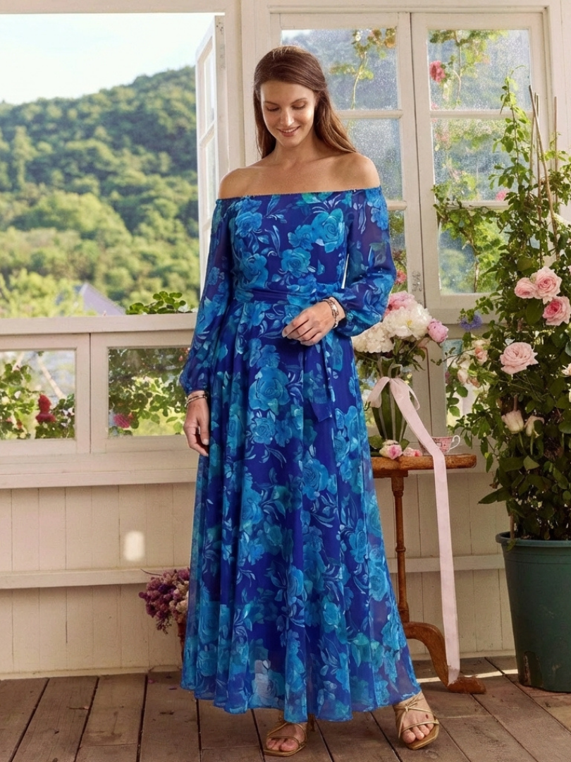 Alina Damen Maxikleid | Leichter Trueran-Stoff