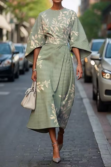 Aline Damen Midikleid | Blumenmuster, Vielseitig