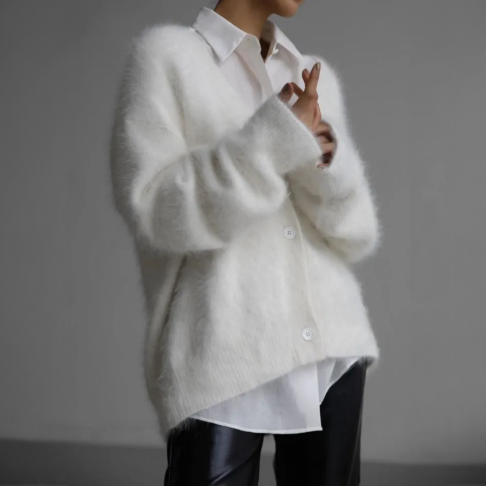 Ari Damen Jacke | Hochwertige Kaschmirwolle, Fein Gestrickt- S-XL