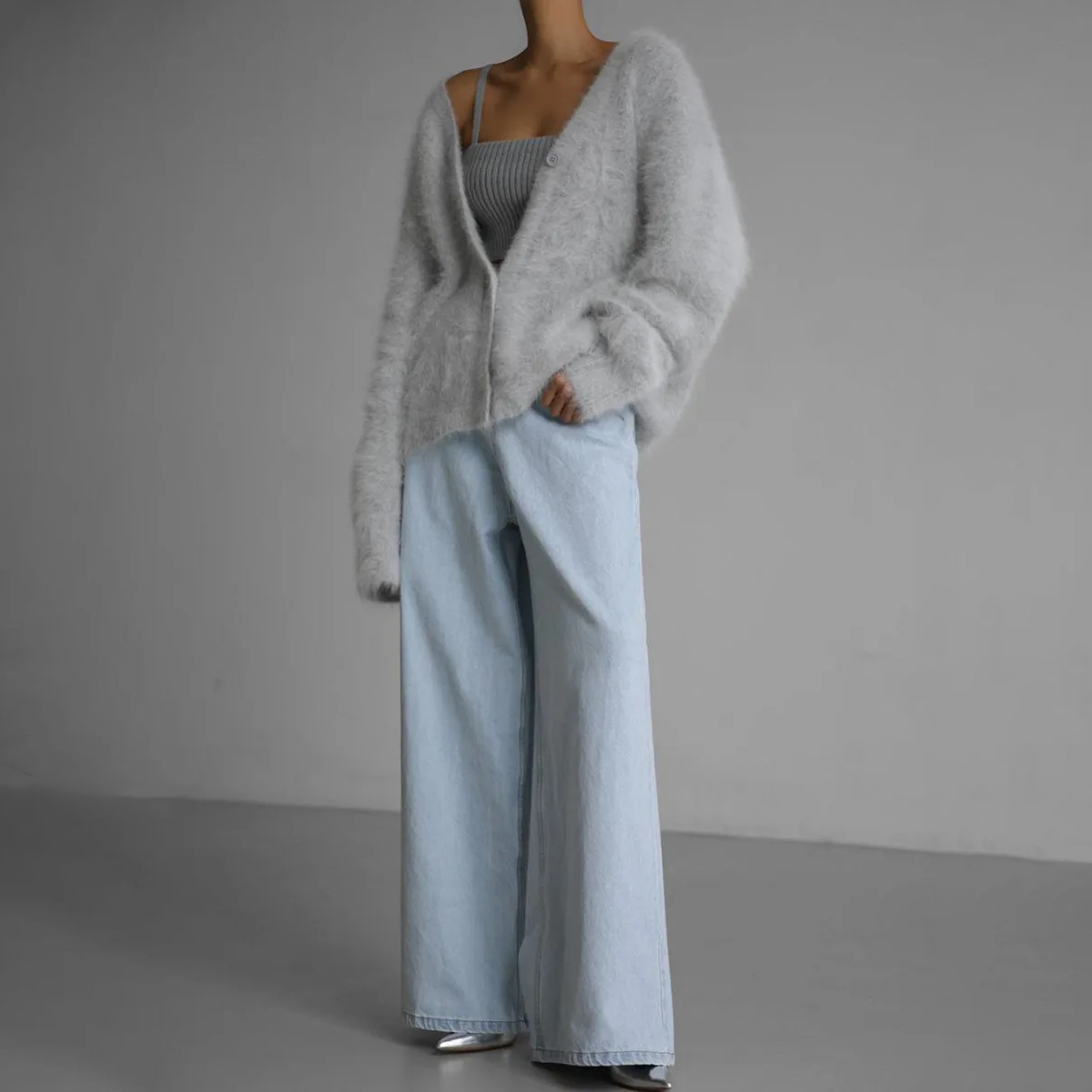 Ari Damen Jacke | Hochwertige Kaschmirwolle, Fein Gestrickt- S-XL