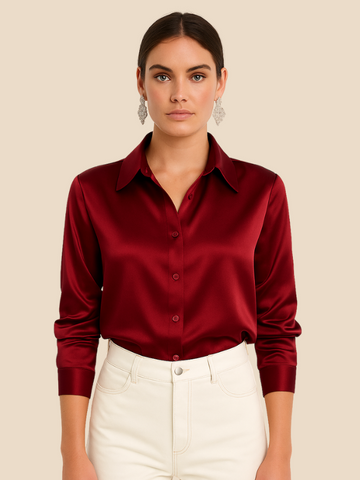Ava Damen Bluse | Eleganter Schnitt, Langarm aus Hochwertigem Stoff