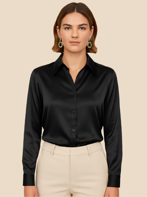 Ava Damen Bluse | Eleganter Schnitt, Langarm aus Hochwertigem Stoff