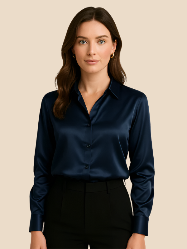 Ava Damen Bluse | Eleganter Schnitt, Langarm aus Hochwertigem Stoff
