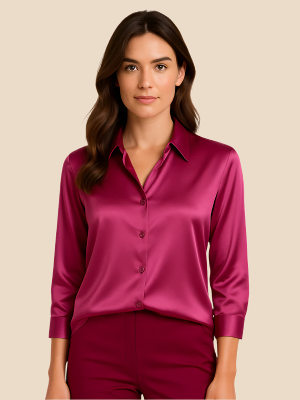Ava Damen Bluse | Eleganter Schnitt, Langarm aus Hochwertigem Stoff