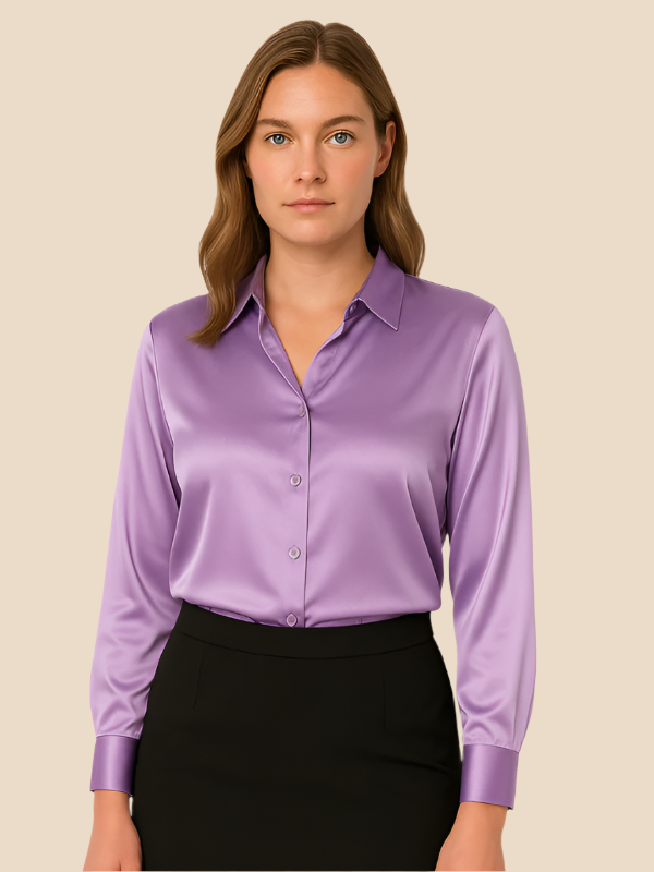 Ava Damen Bluse | Eleganter Schnitt, Langarm aus Hochwertigem Stoff