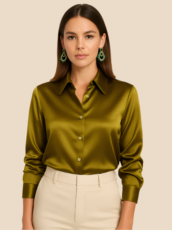Ava Damen Bluse | Eleganter Schnitt, Langarm aus Hochwertigem Stoff