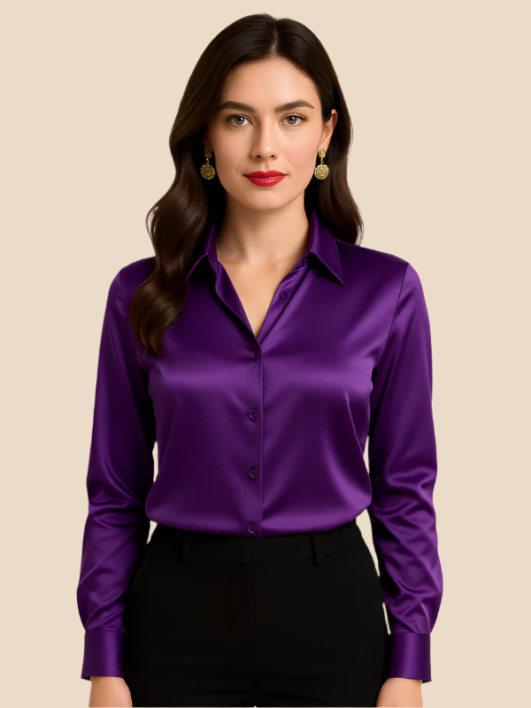 Ava Damen Bluse | Eleganter Schnitt, Langarm aus Hochwertigem Stoff