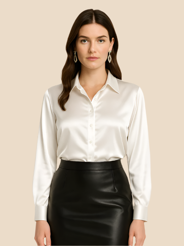 Ava Damen Bluse | Eleganter Schnitt, Langarm aus Hochwertigem Stoff
