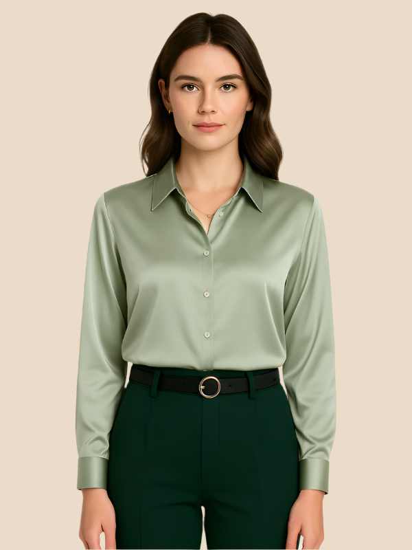 Ava Damen Bluse | Eleganter Schnitt, Langarm aus Hochwertigem Stoff
