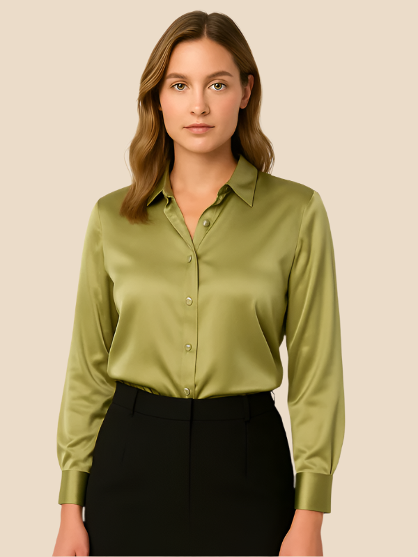 Ava Damen Bluse | Eleganter Schnitt, Langarm aus Hochwertigem Stoff