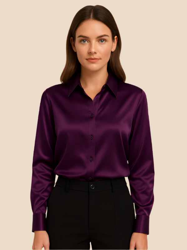 Ava Damen Bluse | Eleganter Schnitt, Langarm aus Hochwertigem Stoff