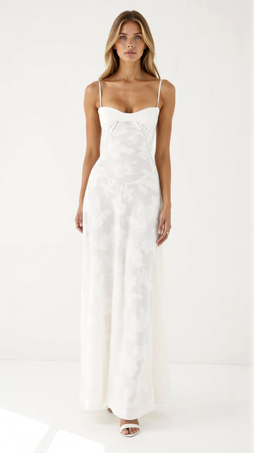 Ava Damen Langes Abendkleid | Rückenfreies Design, Elegant für Hochzeiten- S-XL