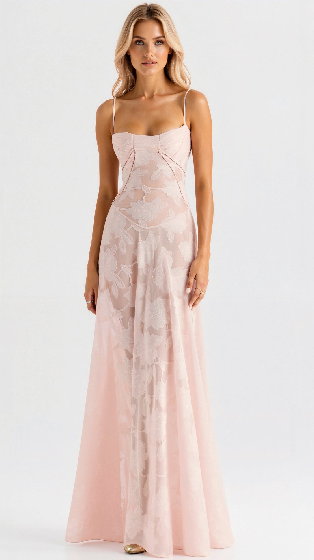 Ava Damen Langes Abendkleid | Rückenfreies Design, Elegant für Hochzeiten- S-XL