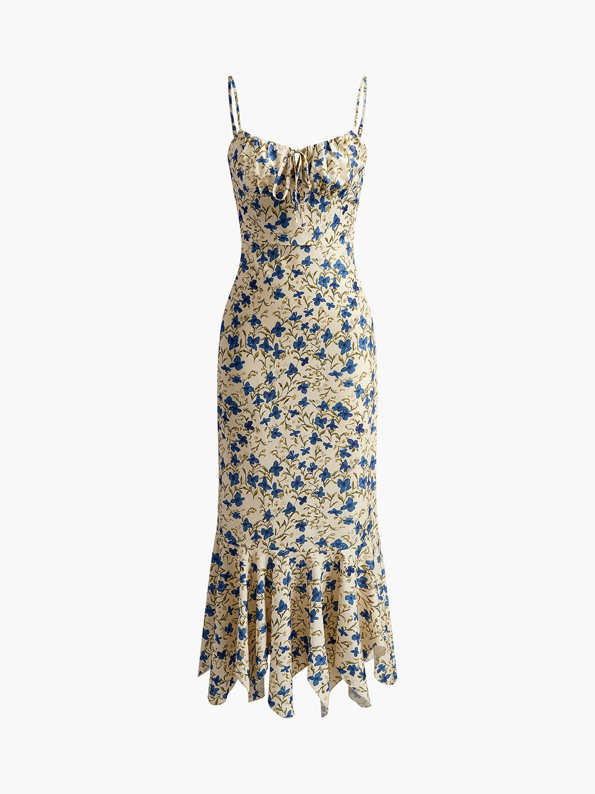 Ava Damen Maxikleid | Floral Print mit Binderdetail- S/M/L