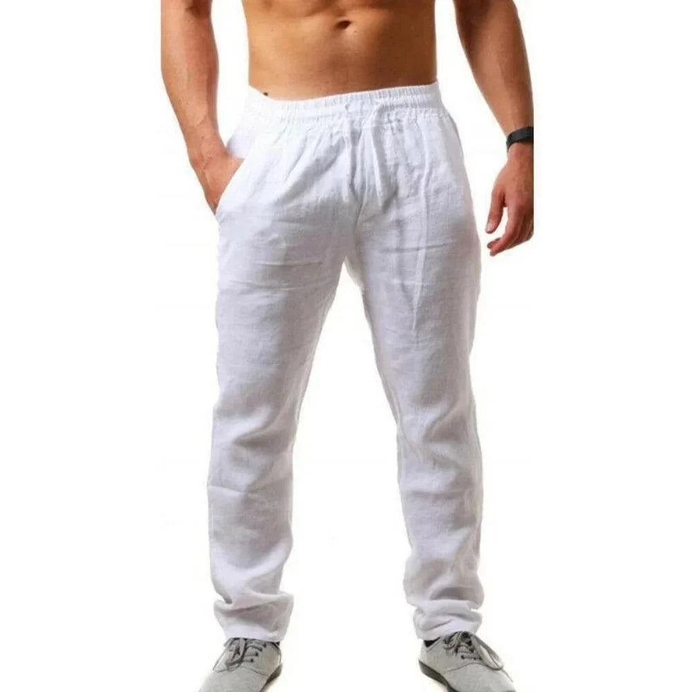Werner Marineblau Leichte Leinenhose Herren | Atmungsaktiv Lässige Freizeithose Sommer | Lockere Passform – S-3XL
