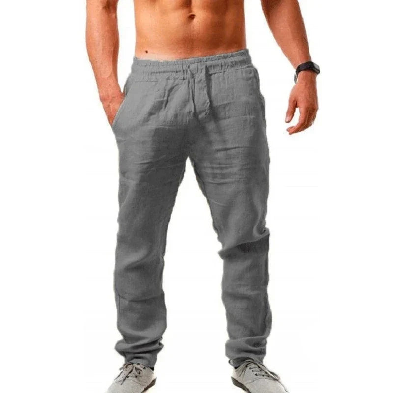 Werner Marineblau Leichte Leinenhose Herren | Atmungsaktiv Lässige Freizeithose Sommer | Lockere Passform – S-3XL