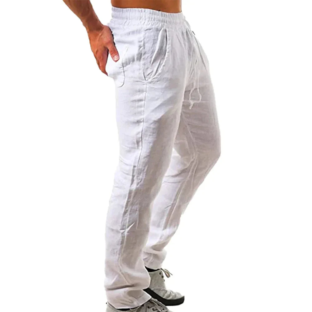 Werner Marineblau Leichte Leinenhose Herren | Atmungsaktiv Lässige Freizeithose Sommer | Lockere Passform – S-3XL