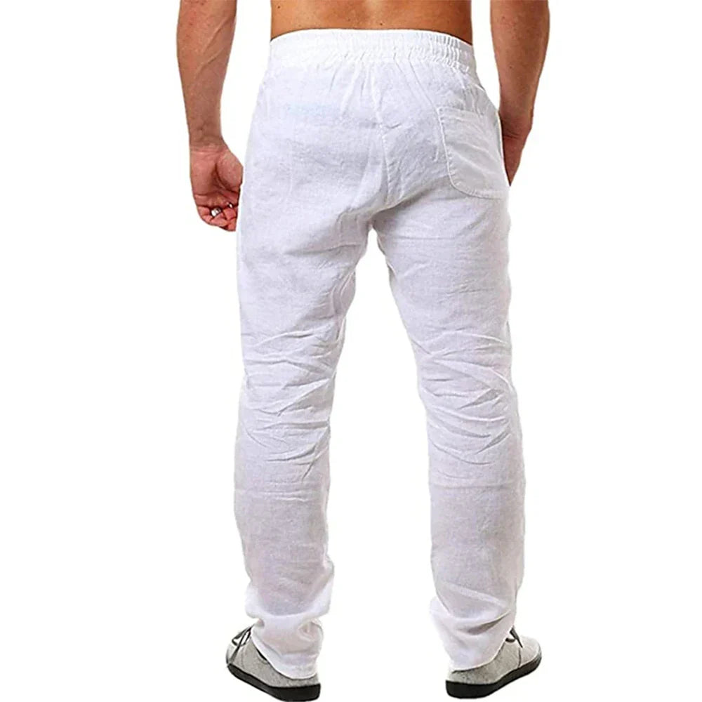 Werner Marineblau Leichte Leinenhose Herren | Atmungsaktiv Lässige Freizeithose Sommer | Lockere Passform – S-3XL
