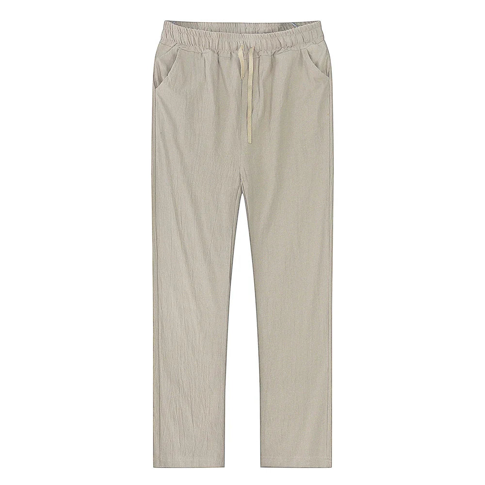 Werner Marineblau Leichte Leinenhose Herren | Atmungsaktiv Lässige Freizeithose Sommer | Lockere Passform – S-3XL