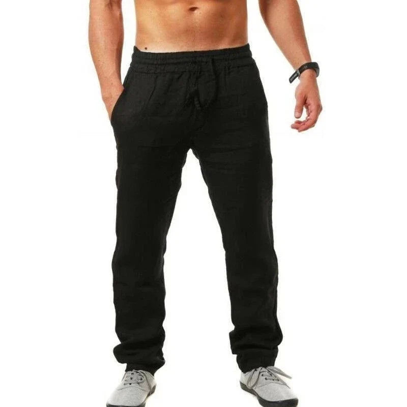 Werner Marineblau Leichte Leinenhose Herren | Atmungsaktiv Lässige Freizeithose Sommer | Lockere Passform – S-3XL