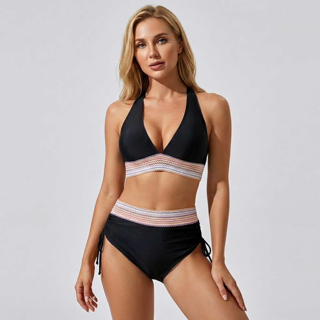 Bella Damen Bikini Set | Halterneck, Hochbundhose, Stilvoll und Bequem