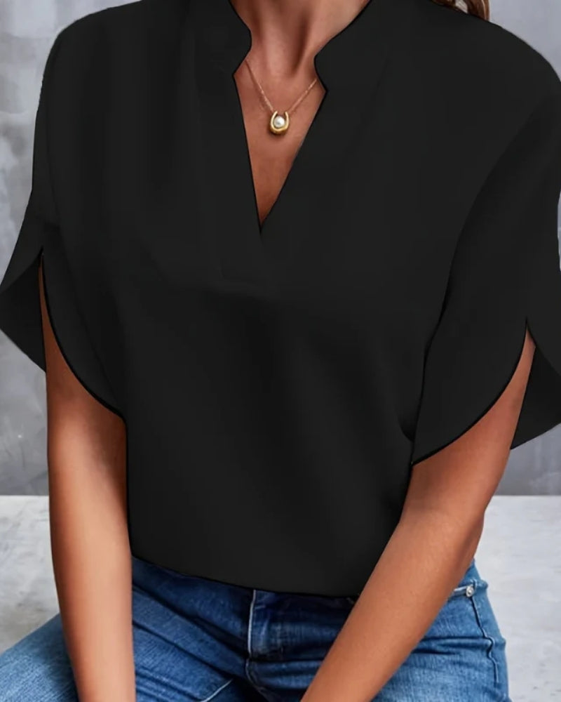 Bella Damen Bluse | Lockere Passform, Kurzarm, Baumwolle- S-2XL