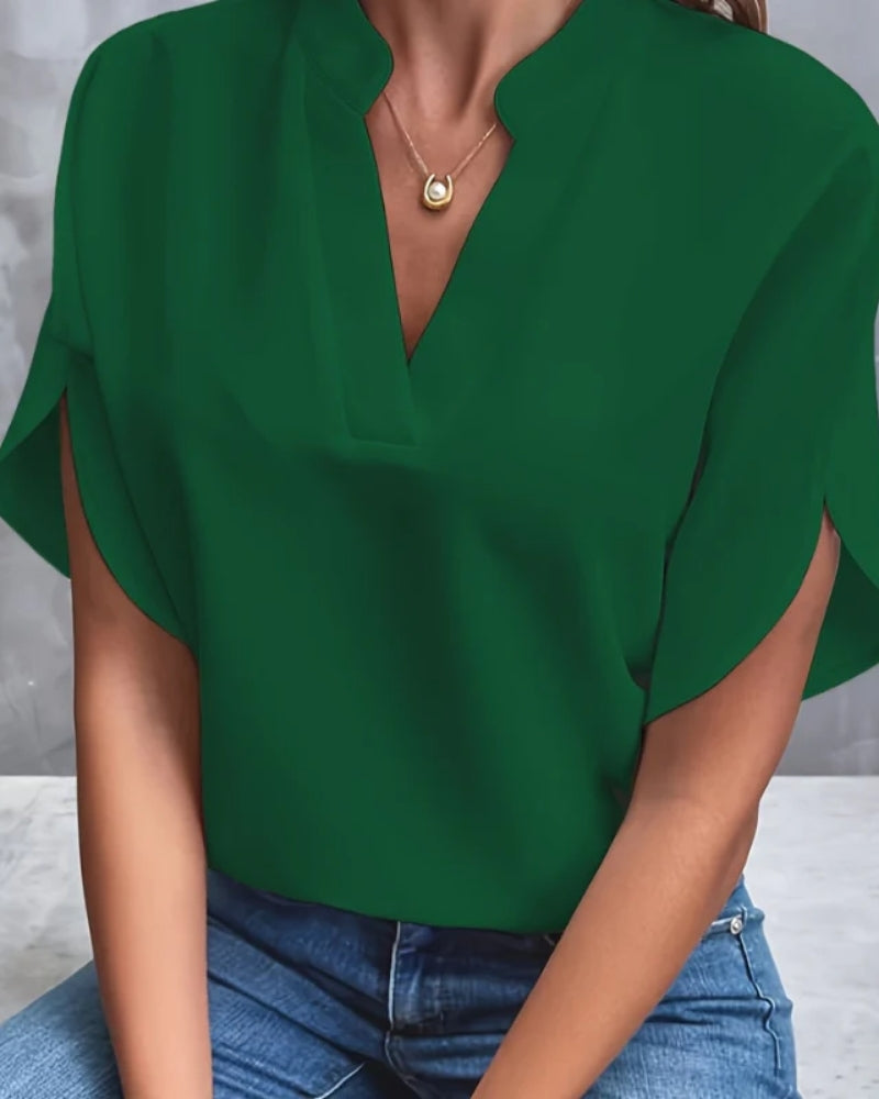 Bella Damen Bluse | Lockere Passform, Kurzarm, Baumwolle- S-2XL