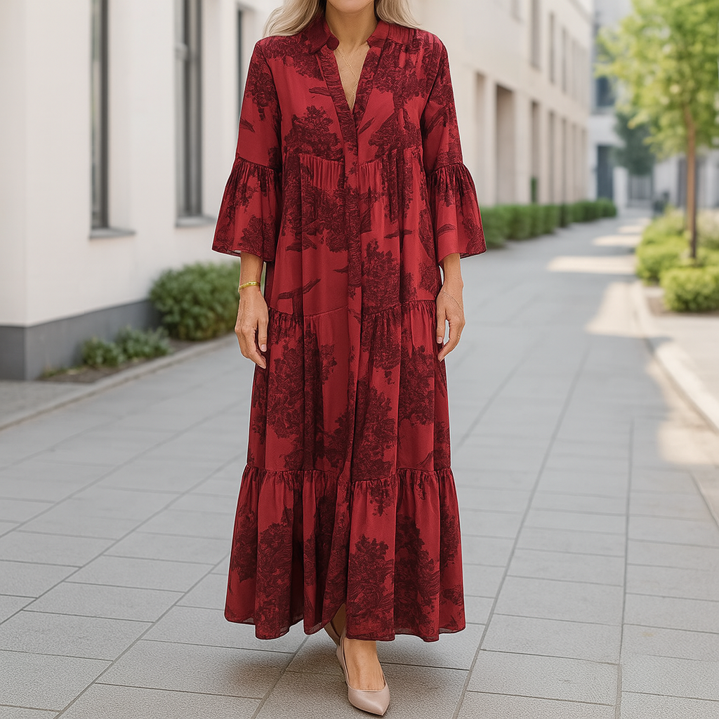 Bella Damen Festliches Blumenkleid | Baumwolle und Polyester, Elegantes Design