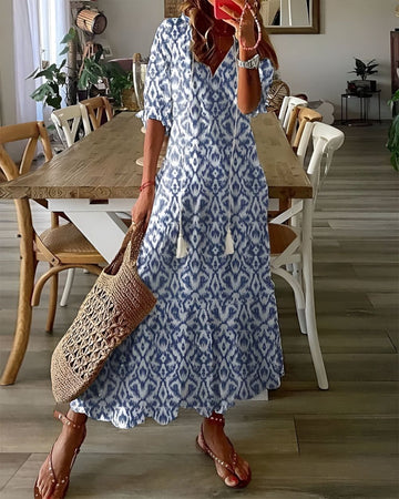 Bella Damen Maxi Kleid | V-Ausschnitt, Boho Stil