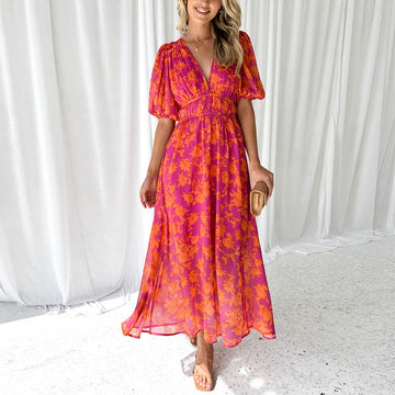 Catherine Frauen Maxi Kleid | V-Ausschnitt, Bequem