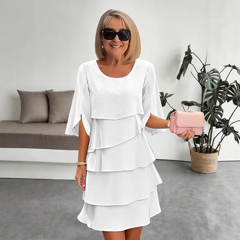 Chic Schichtkleid mit Puffärmeln für Frauen- S-3XL