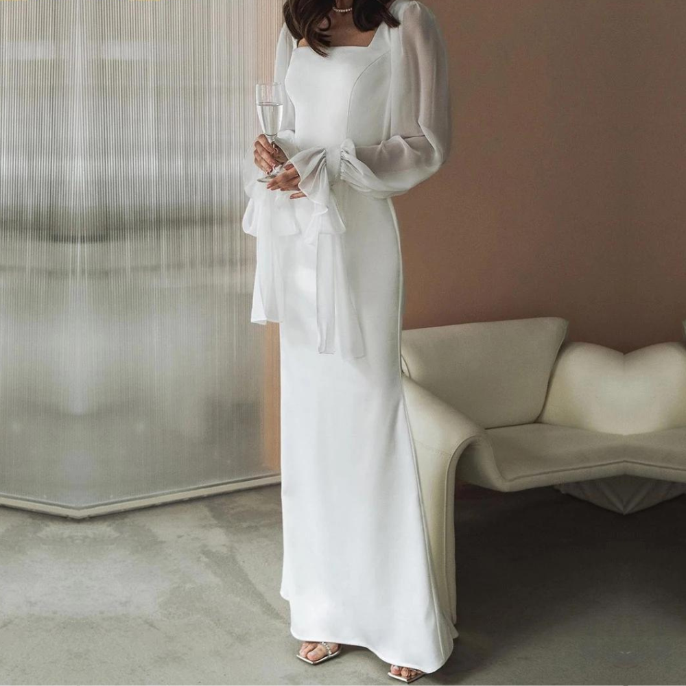 Dalia Damen Hochzeitskleid | Maxi-Länge mit langen Ärmeln- S/M/L