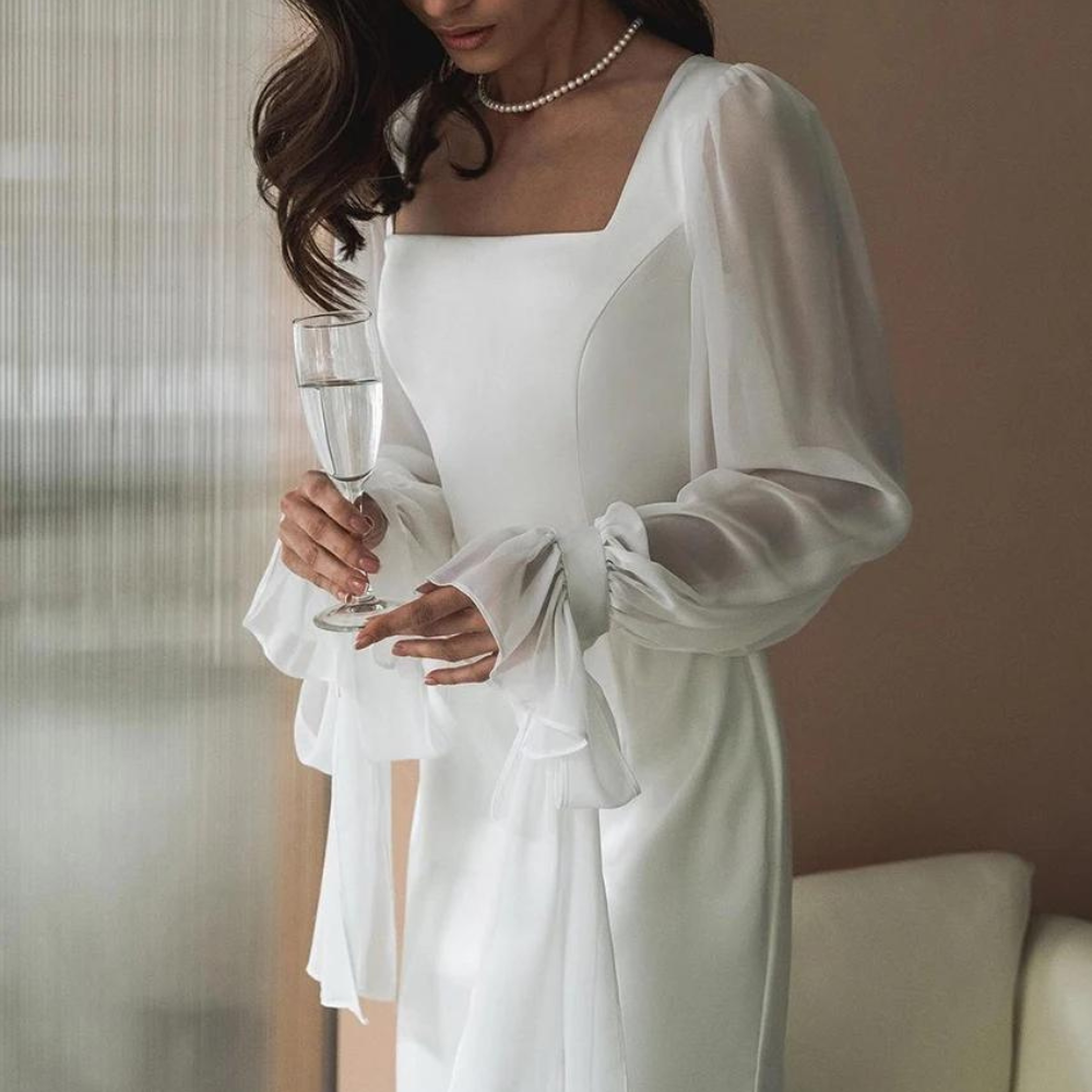 Dalia Damen Hochzeitskleid | Maxi-Länge mit langen Ärmeln- S/M/L