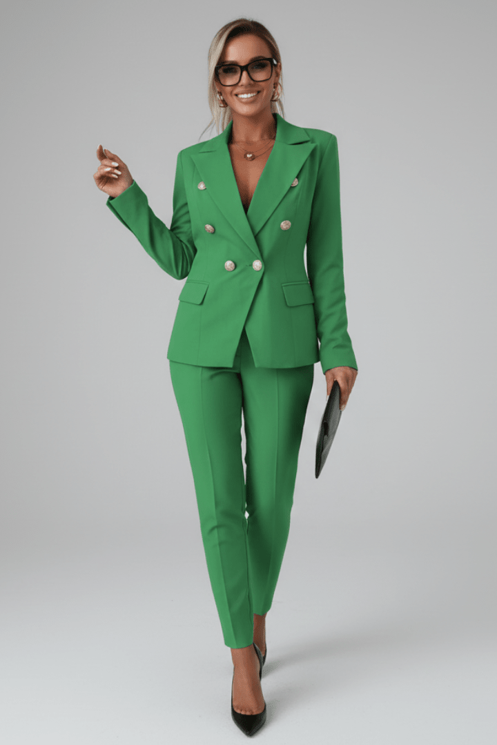 Dalia Damen Hosenanzug | Klassischer Blazer und Gerade Hose, Polyester-Viskose-Mix - S-2XL