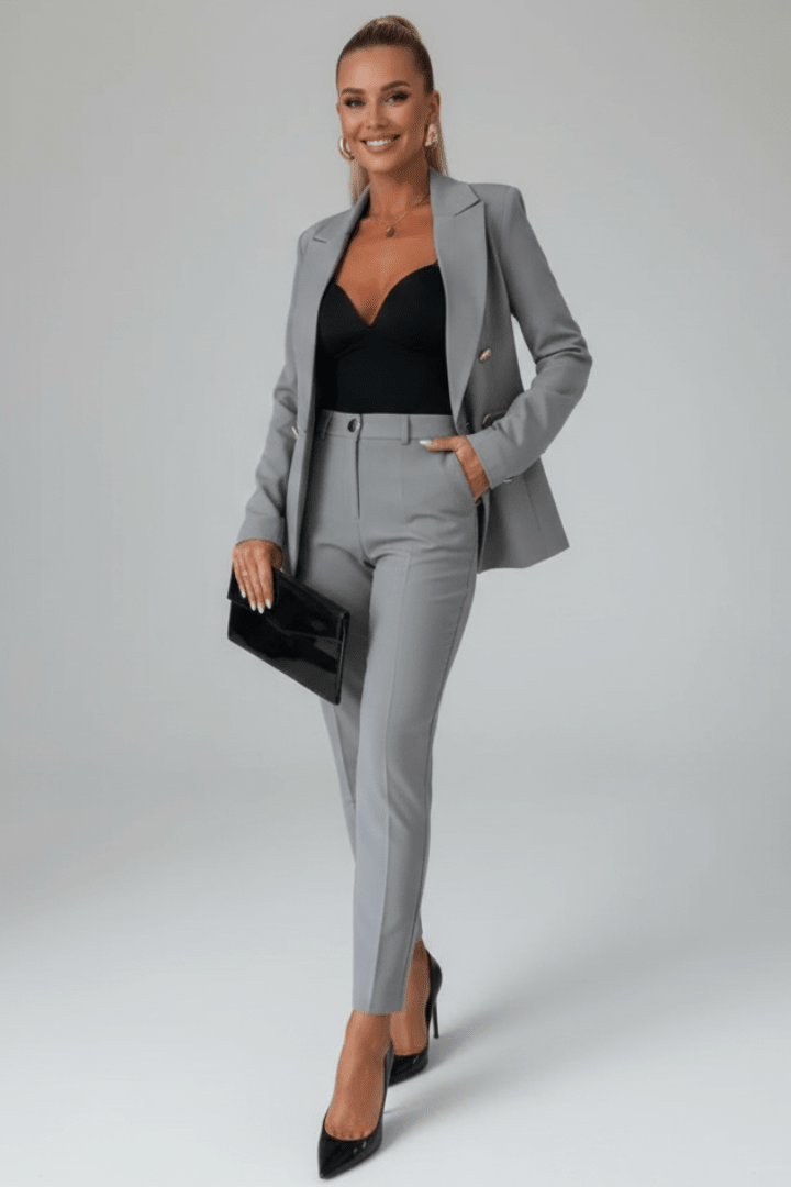 Dalia Damen Hosenanzug | Klassischer Blazer und Gerade Hose, Polyester-Viskose-Mix - S-2XL