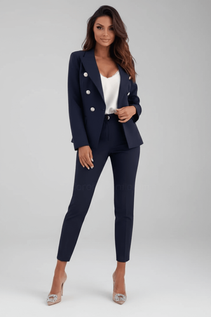 Dalia Damen Hosenanzug | Klassischer Blazer und Gerade Hose, Polyester-Viskose-Mix - S-2XL