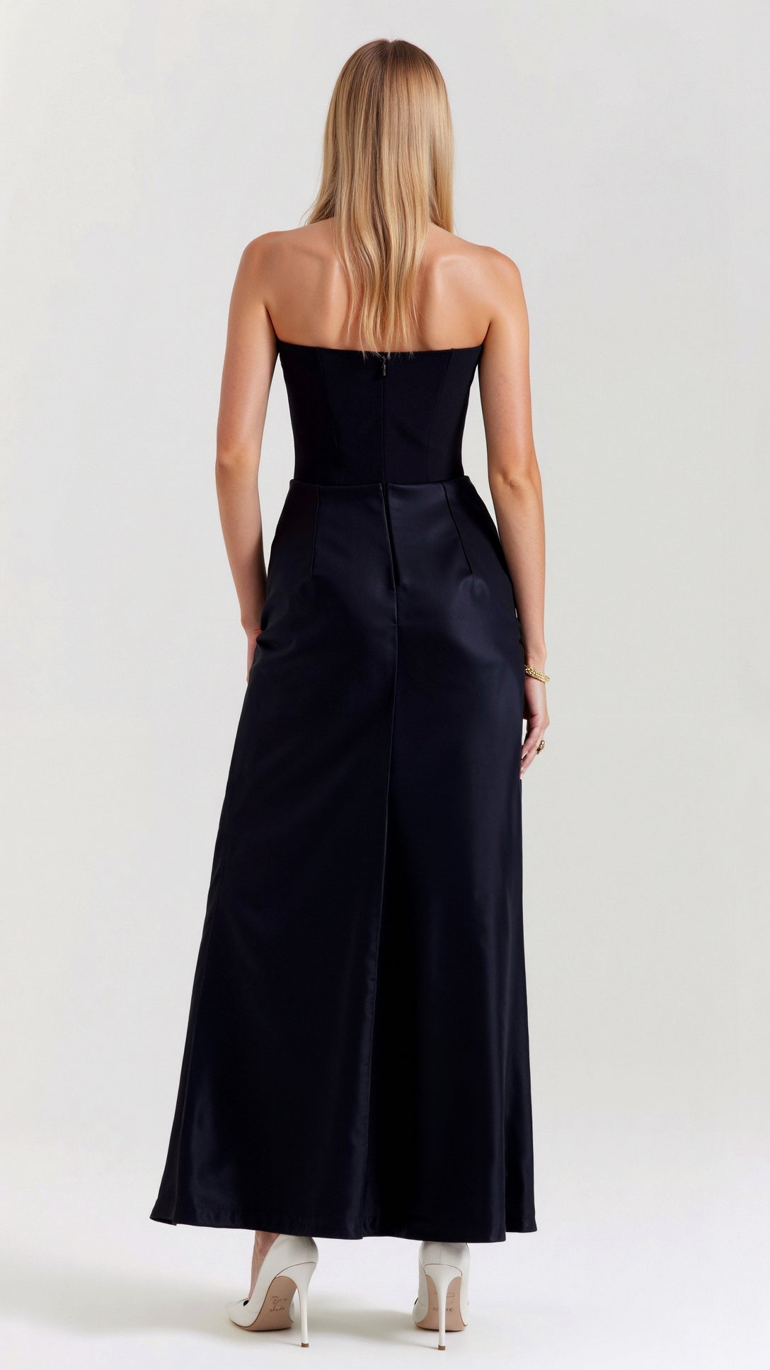 Dara Damen Abendkleid | Schulterfrei, Drapiert, Langes Abendkleid für Hochzeiten- S-XL