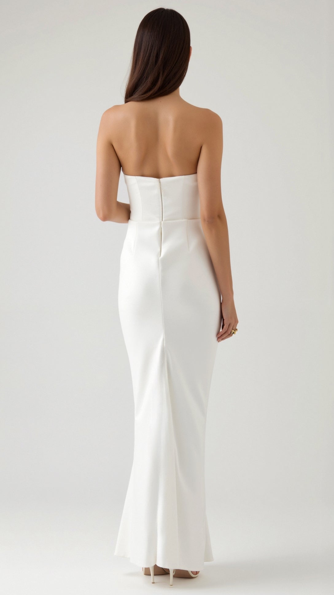 Dara Damen Abendkleid | Schulterfrei, Drapiert, Langes Abendkleid für Hochzeiten- S-XL