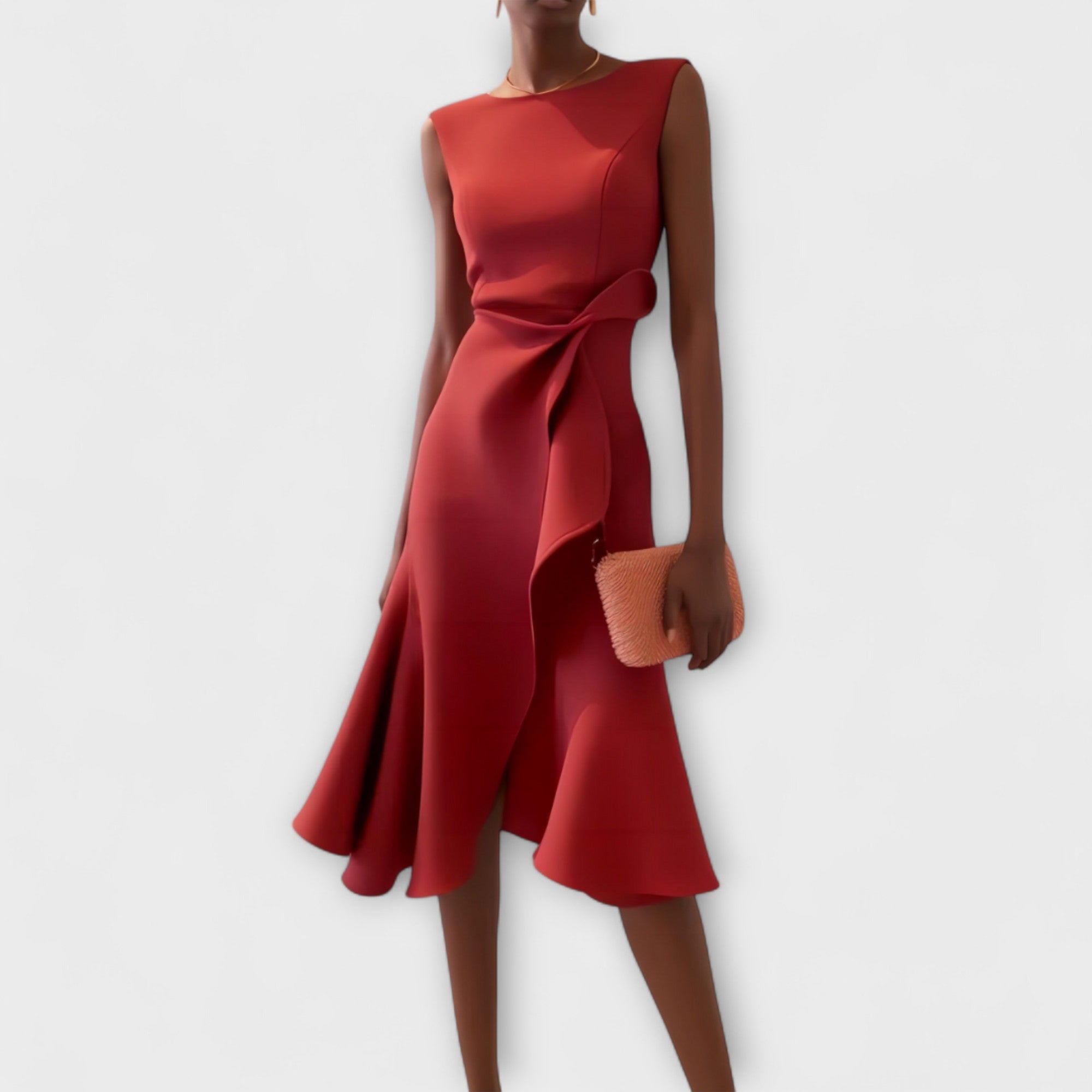 Dara Damen Midi Kleid | Drapiertes Design- S-2XL