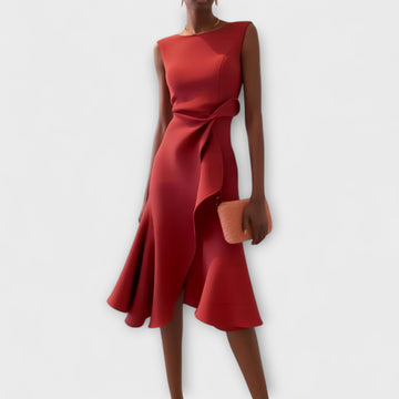 Dara Damen Midi Kleid | Drapiertes Design- S-2XL