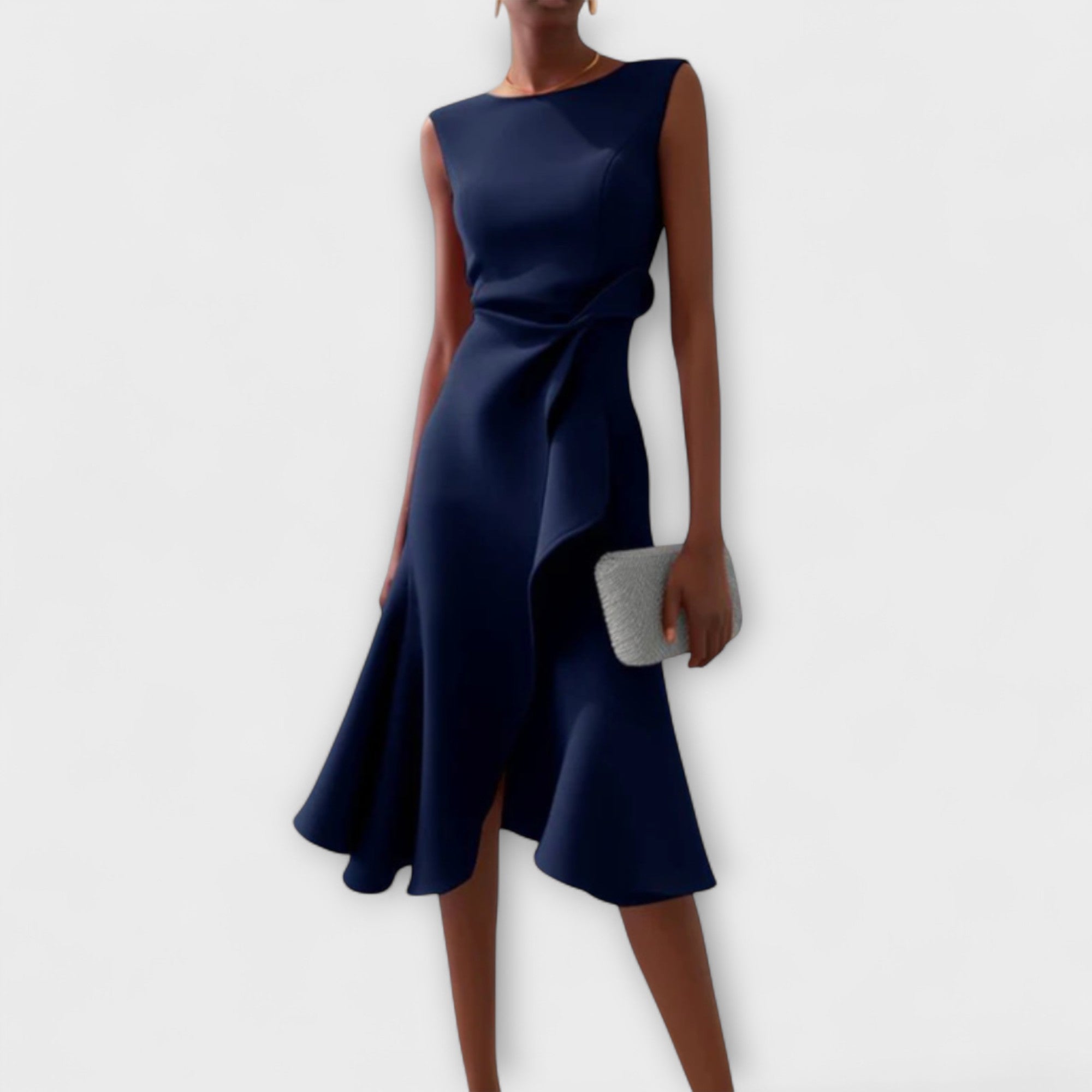 Dara Damen Midi Kleid | Drapiertes Design- S-2XL