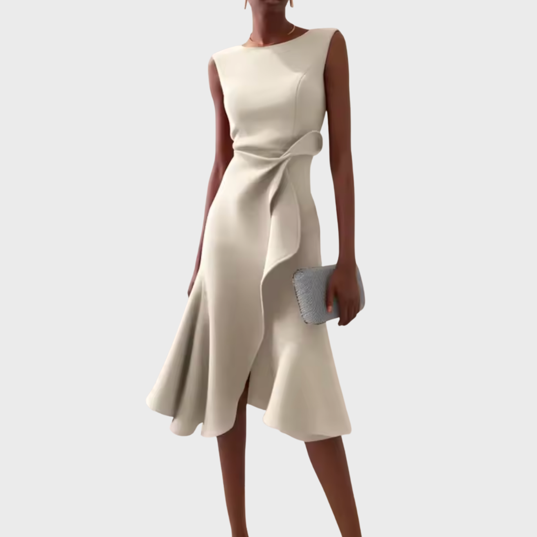 Dara Damen Midi Kleid | Drapiertes Design- S-2XL