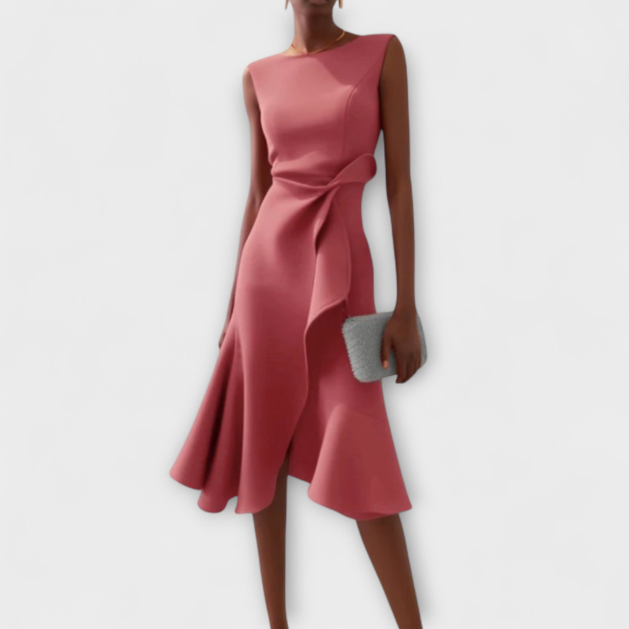 Dara Damen Midi Kleid | Drapiertes Design- S-2XL